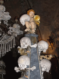 Angel, skulls and bones in the Sedlec Ossuary