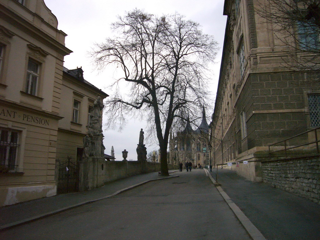 Road along the Jesuit College, to the St. Barbara`s Cathedral