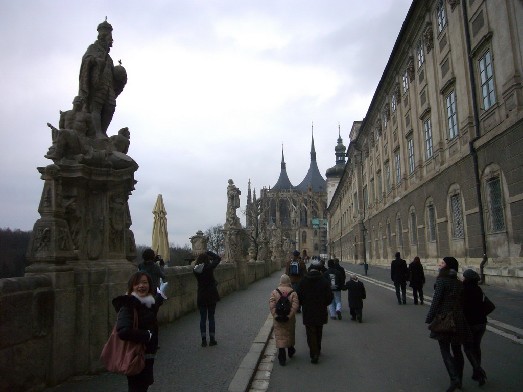 Road along the Jesuit College, to the St. Barbara`s Cathedral