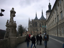 Road along the Jesuit College, to the St. Barbara`s Cathedral