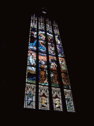 Stained glass window in St. Barbara`s Cathedral