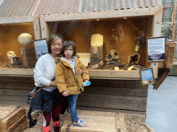 Miaomiao and Max with prehistoric insect statues at the Dino Expo at the Berkenhof Tropical Zoo, with explanation