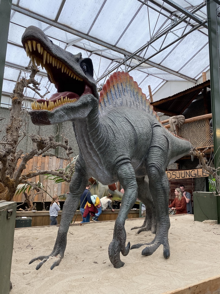 Spinosaurus statue at the Dino Expo at the Berkenhof Tropical Zoo