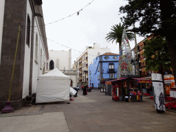 South part of the Plaza de los Remedios square with a christmas tree