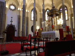 Choir, apse and altar of the La Laguna Cathedral, viewed from the right side