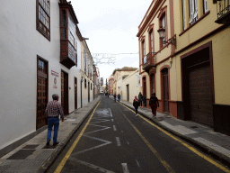 The Calle Capitan Brotons street and the tower of the Iglesia de la Concepción church