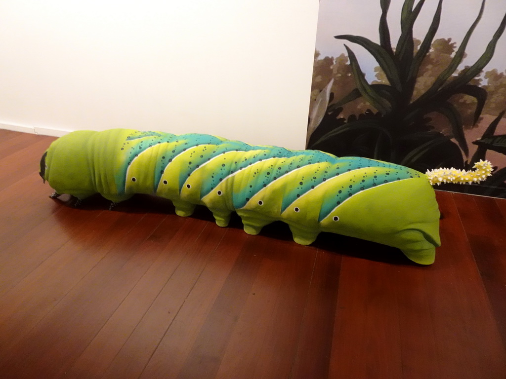 Caterpillar statue at the `Naturalia Artificialia` exhibition at the ground floor of the Former Convent of St. Augustine