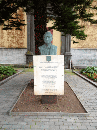 Bust of Blas Cabrera Felipe at the front garden of the Former Convent of St. Augustine, with explanation