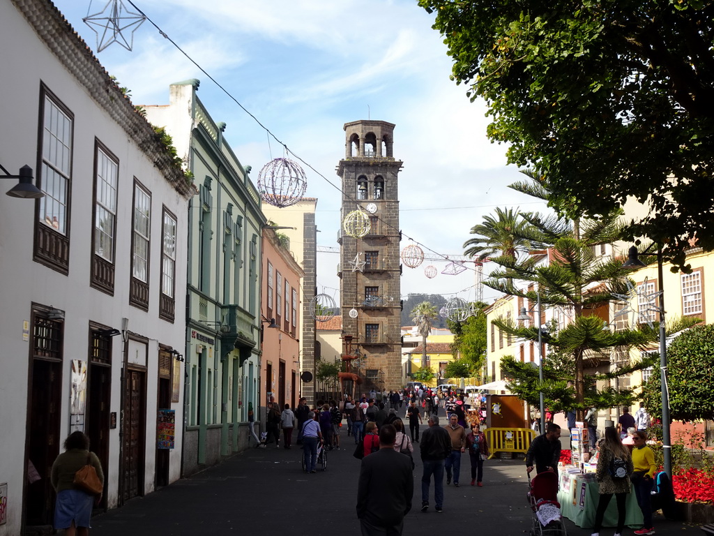 The Plaza de la Concepción square, the Calle Adelantado street and the tower of the Iglesia de la Concepción church