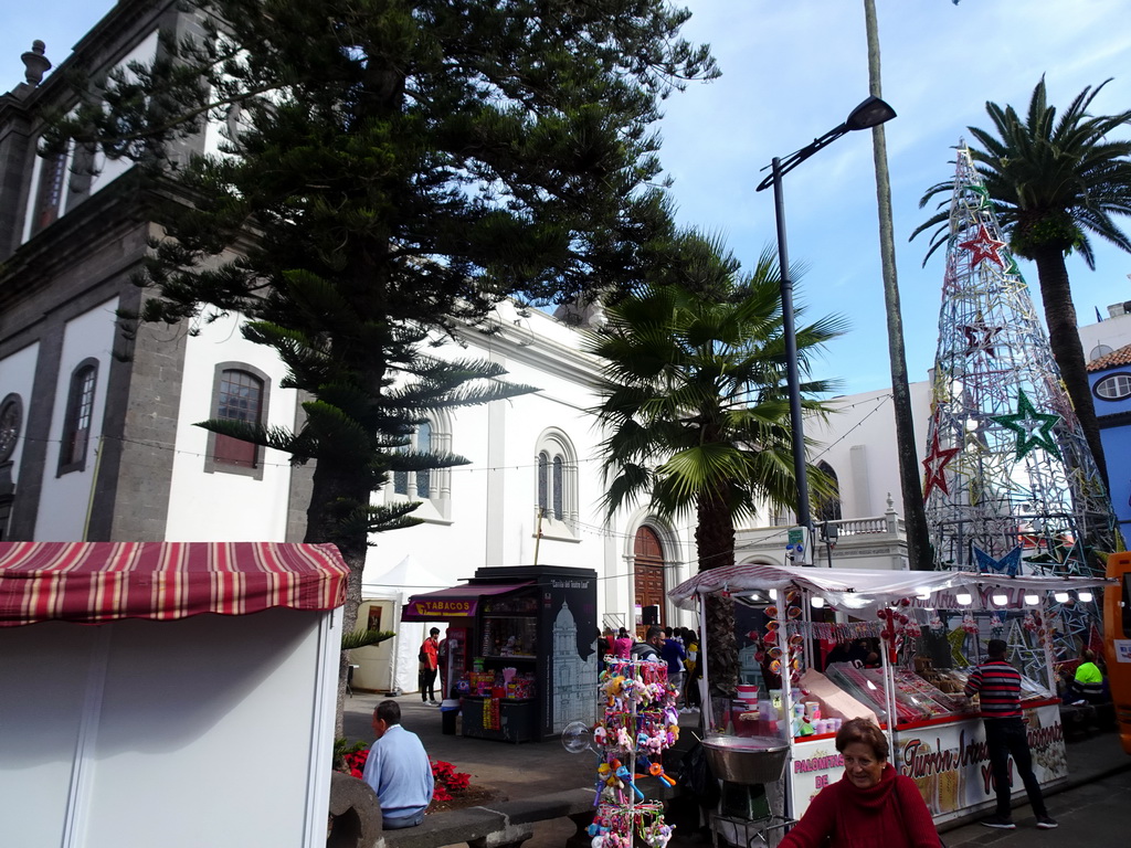 South part of the Plaza de los Remedios square with a christmas tree