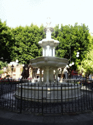 Fountain at the Plaza del Adelantado square