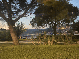 The Gru Port, viewed from the bus from Dubrovnik Airport to the Grand Hotel Park at the Ulica Nikole Tesle street, at sunset