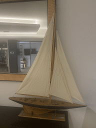 Scale model of a boat in the lobby of the Grand Hotel Park