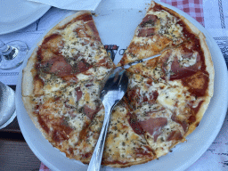 Pizza on the terrace of the Restaurant Konavoka