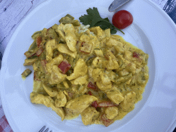 Curry on the terrace of the Restaurant Konavoka