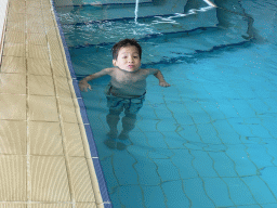 Max at the indoor swimming pool of the Grand Hotel Park