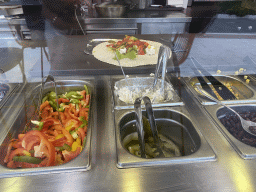 Tortilla being prepared at the Pizzeria Tuttobene restaurant