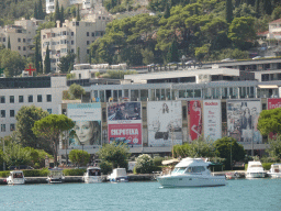 Boats at the Gru Port and the Dubrovnik Shopping Minceta shopping mall at the Ulica Nikole Tesle street, viewed from the Elaphiti Islands tour boat