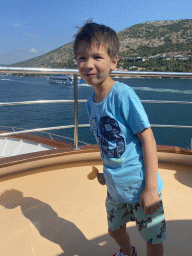 Max on the deck of the Elaphiti Islands tour boat