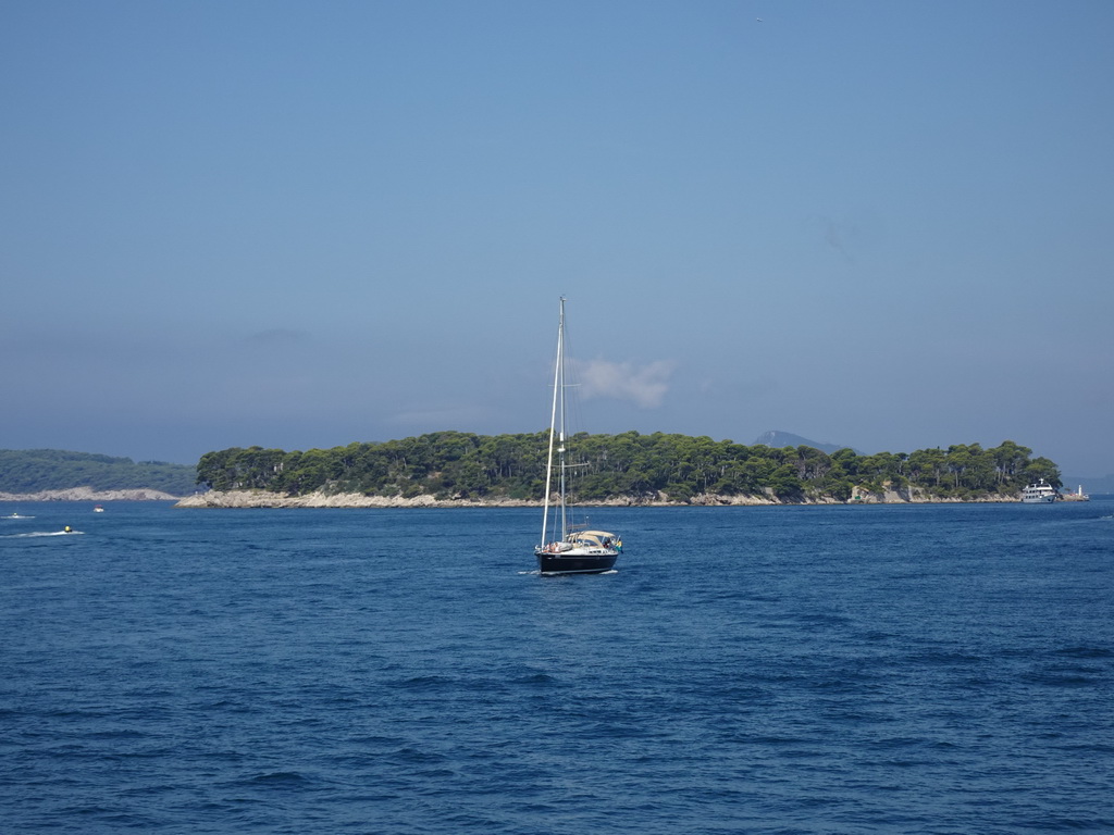 The Daksa island and the Adriatic Sea, viewed from the Elaphiti Islands tour boat