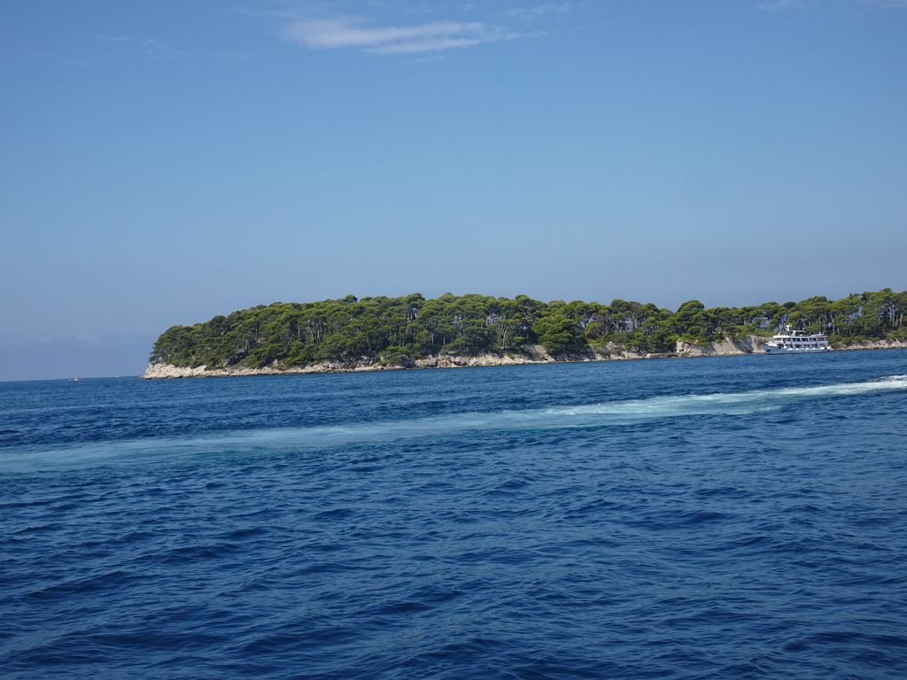 The Daksa island and the Adriatic Sea, viewed from the Elaphiti Islands tour boat