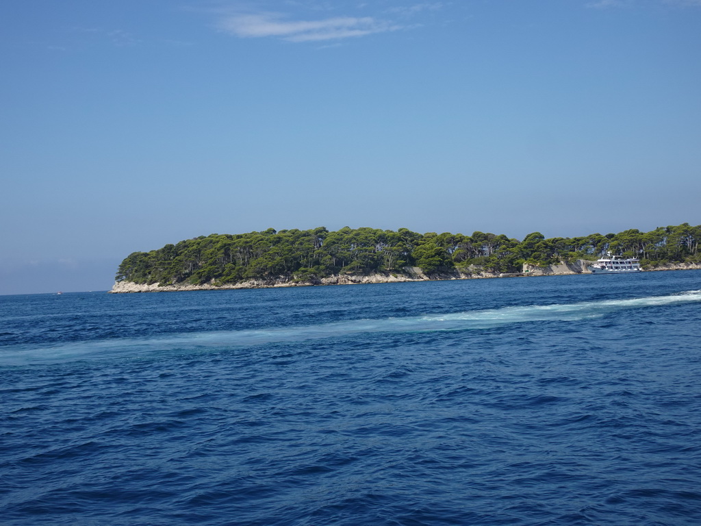 The Daksa island and the Adriatic Sea, viewed from the Elaphiti Islands tour boat