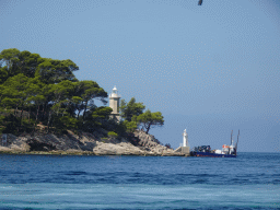 Lighthouses at the Daksa island, viewed from the Elaphiti Islands tour boat