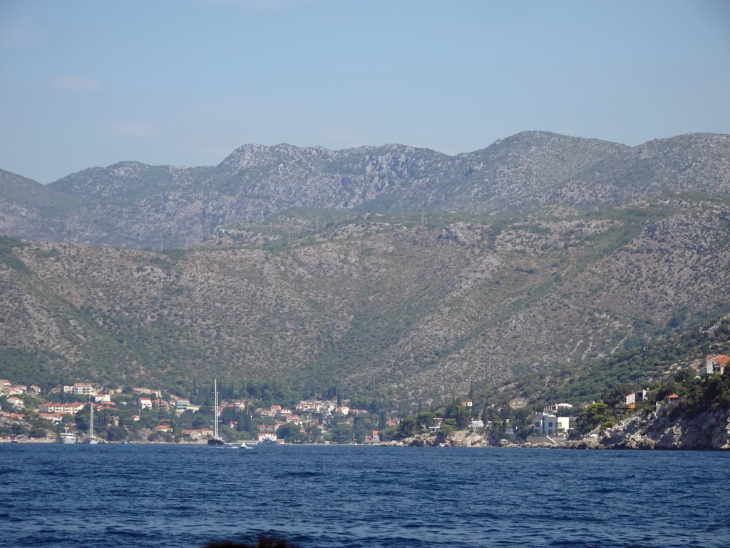 Hills at the northwest side of Dubrovnik, viewed from the Elaphiti Islands tour boat