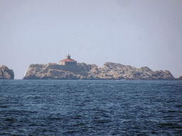 The Grebeni Lighthouse at the Greben island, viewed from the Elaphiti Islands tour boat