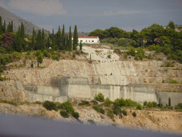 House on a hill at the northwest side of Dubrovnik, viewed from the Elaphiti Islands tour boat