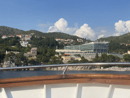 The Sun Gardens Dubrovnik hotel and its beach, viewed from the Elaphiti Islands tour boat