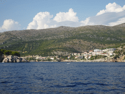 Hills at the northwest side of Dubrovnik, viewed from the Elaphiti Islands tour boat