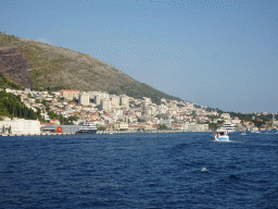 Boats at the Gru Port, viewed from the Elaphiti Islands tour boat