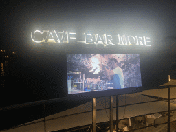 Front of the Cave Bar More, by night