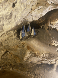 Scale models of boats at the Cave Bar More