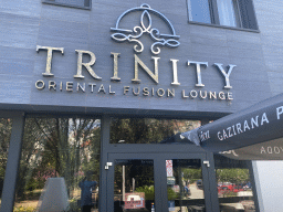 Front of the Trinity Oriental Fusion Lounge restaurant at the Ulica Mata Vodopica street
