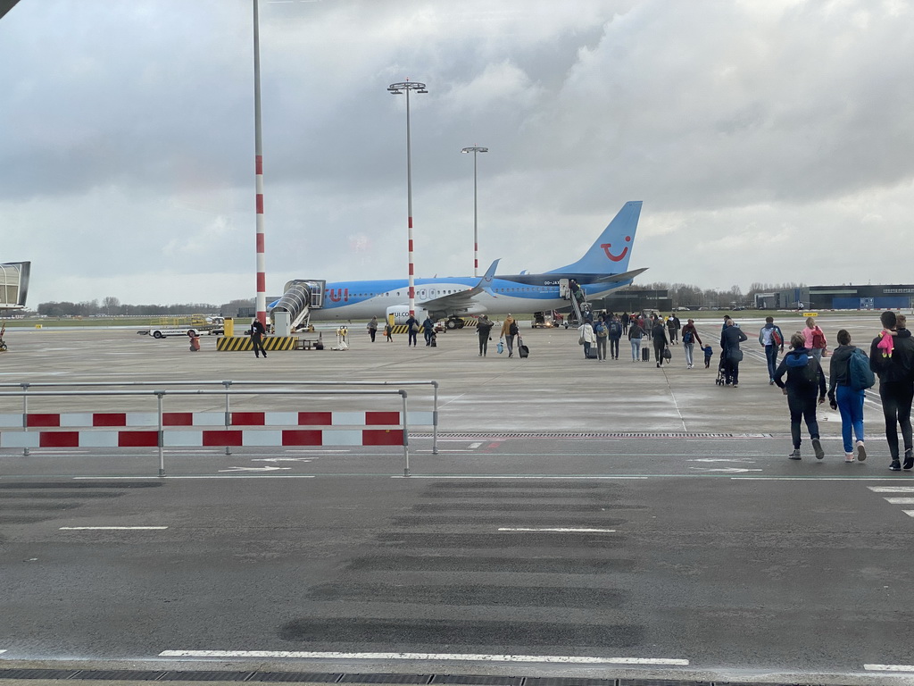 Our TUI airplane at the Rotterdam The Hague Airport