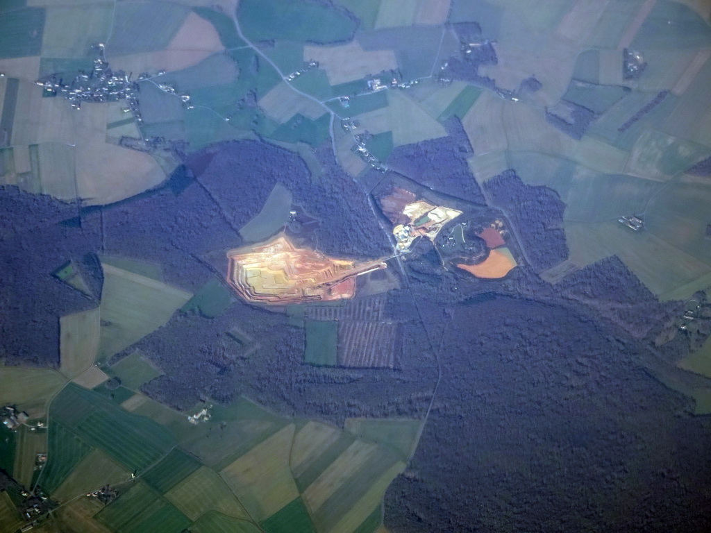 The Sablieres Du Thieulin quarry, viewed from the airplane from Rotterdam