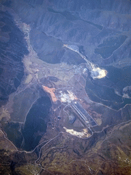The Térmica de Anllares power station and the Pizarras Anllares mine in Spain, viewed from the airplane from Rotterdam