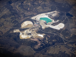 The Mina de Penouta mine in Spain, viewed from the airplane from Rotterdam