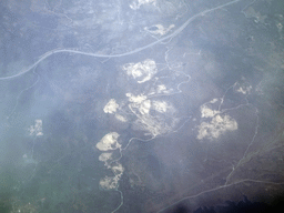 Sandy areas west of the Pinhão River in Portugal, viewed from the airplane from Rotterdam