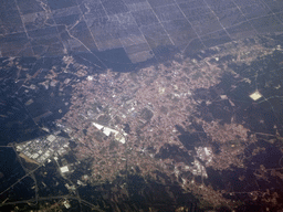 The city of Marinha Grande in Portugal, viewed from the airplane from Rotterdam