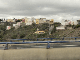 Houses at the town of La Matula, viewed from the tour bus on the GC-3 road