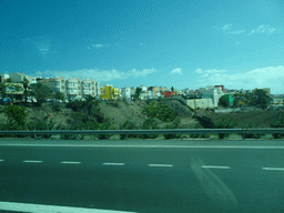 Houses at the town of Telde, viewed from the bus from Maspalomas on the GC-1 road