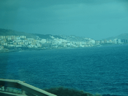 The city center and its coastline, viewed from the bus from Maspalomas on the GC-1 road