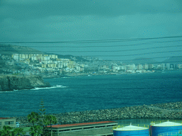 The city center and its coastline, viewed from the bus from Maspalomas on the GC-1 road