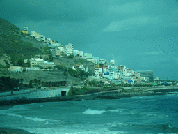 The city center and its coastline, viewed from the bus from Maspalomas on the GC-1 road