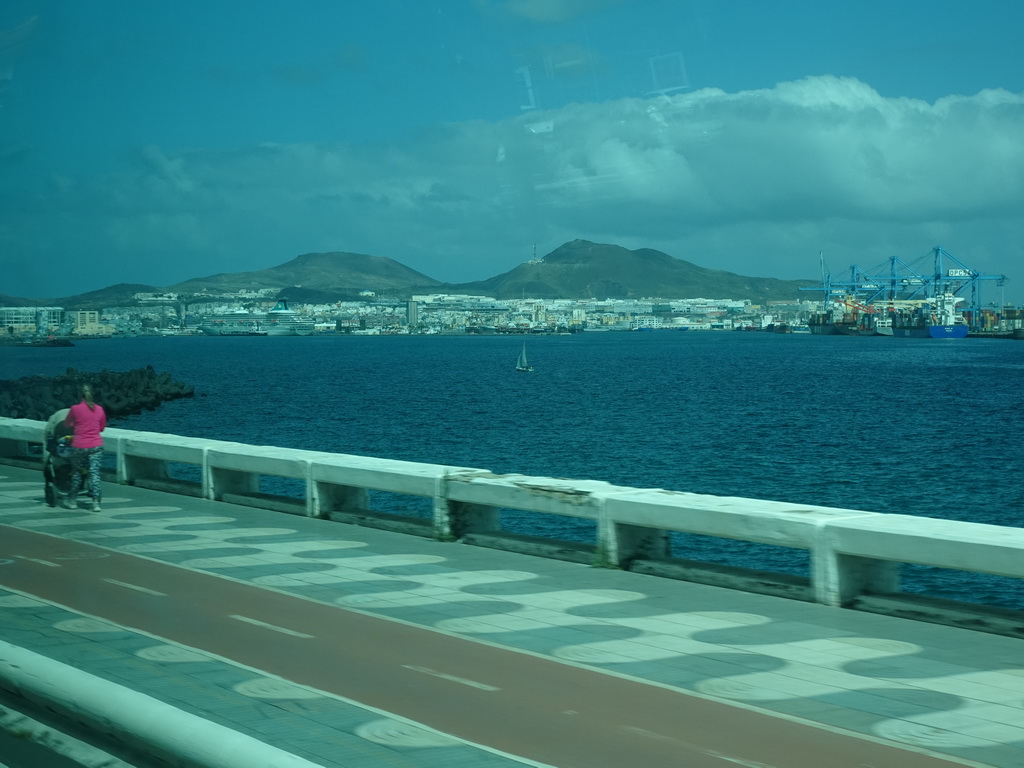 The Harbour and the north side of the city, viewed from the bus from Maspalomas on the GC-1 road