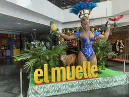 Carnaval statues at the Centro Comercial El Muelle shopping mall