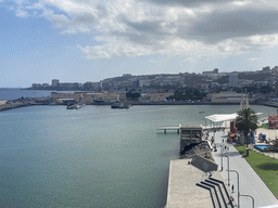 The Harbour and the city center, viewed from the viewing platform at the third floor of the Centro Comercial El Muelle shopping mall